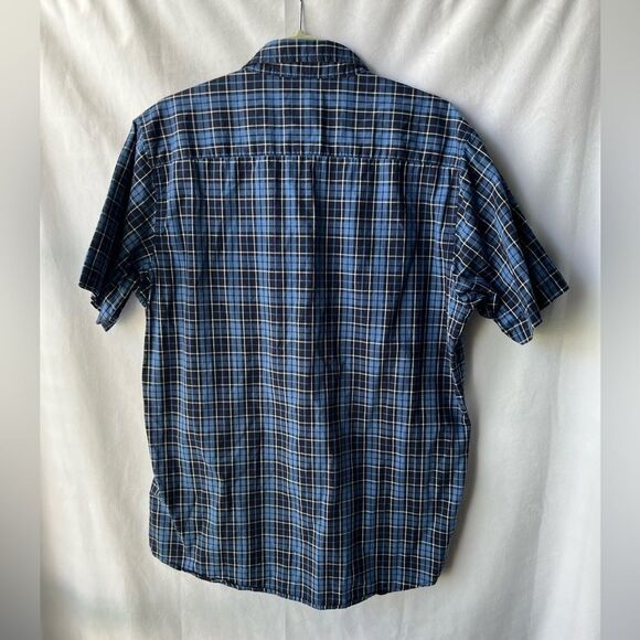 Quiksilver Men Size Large Blue White Plaid Button Up Pocket - Picture 6 of 6